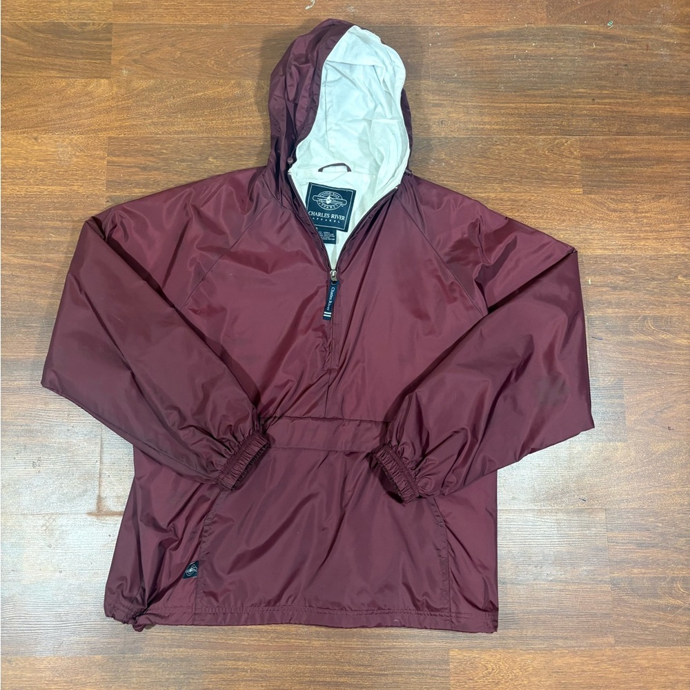 Maroon Charles river Hooded Windbreaker